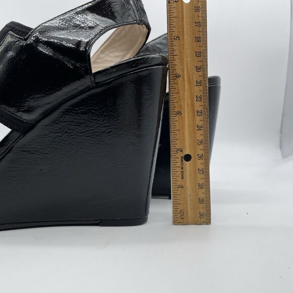 Adrienne Vittadini AV-CONCERTO Wedge Heels Women’s 8M Black Patent Sling Back - Picture 12 of 16